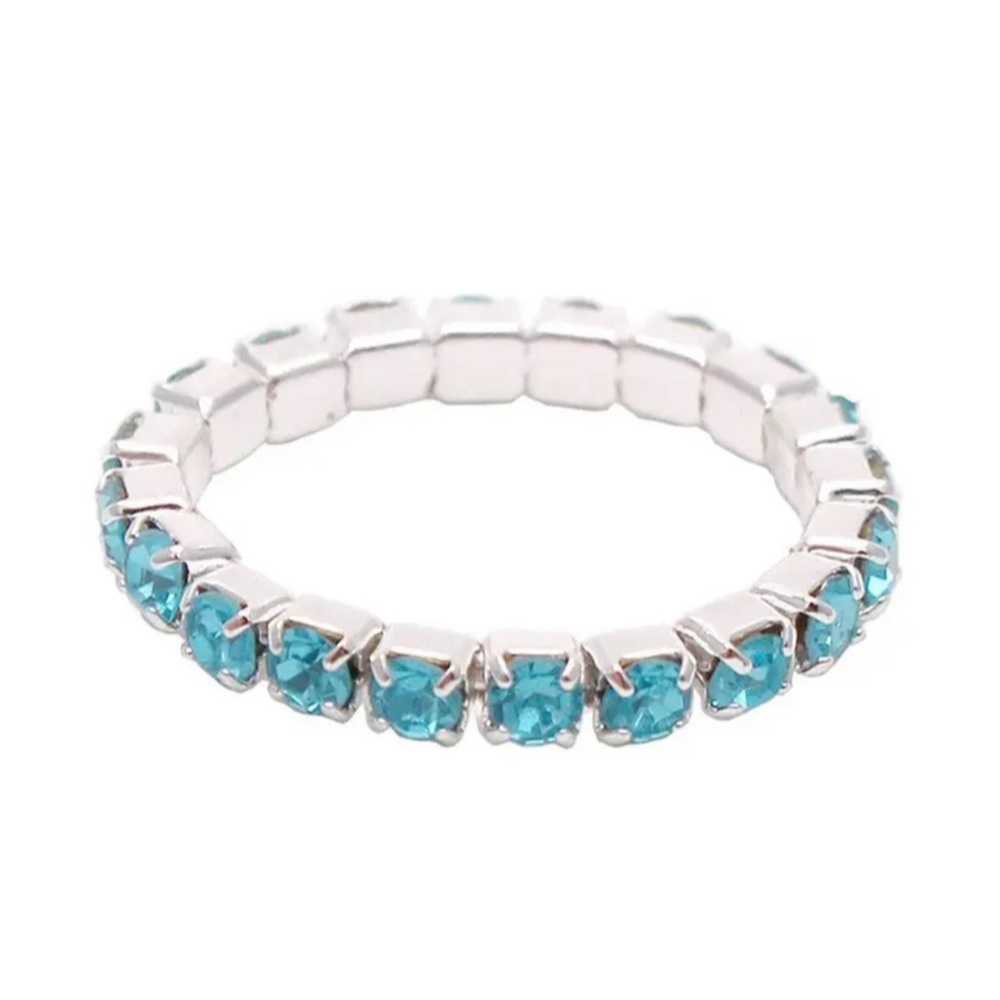 💗 Aquamarine Crystal Toe Ring Stretchy fits all sizes NEW